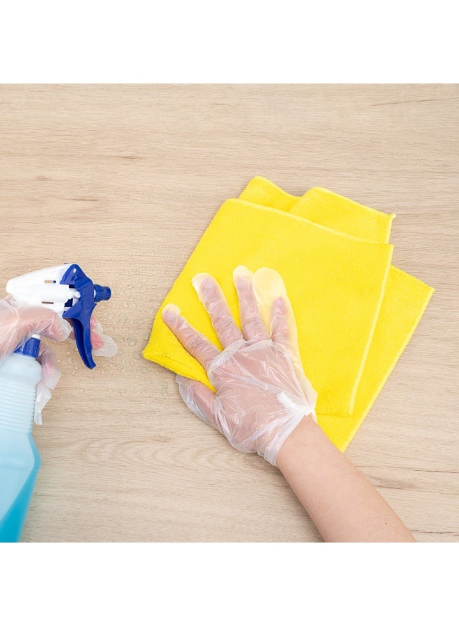 Restaurantware Clean Tek Professional 16 x 16 Inch Cleaning Cloths, 100 Lint Free Microfiber Towels - Highly Absorbent, Non Abrasive, Yellow Microfiber Cleaning Rags, Reusable, For All Purpose Use  - Image 5