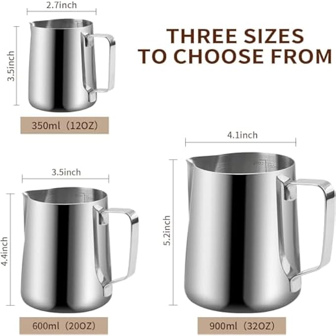 quxup Milk Frothing Pitcher 12Oz350Ml Stainless Steel Espresso Steaming Pitcher Coffee Milk Frother Cup With Decorating Art Pen For Espresso Machine Milk Frother Silver - Image 3