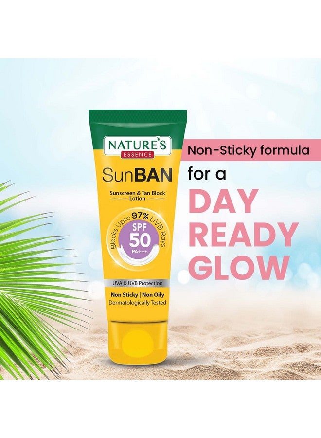 Nature's Essence جوهر الطبيعة واقي شمس SPF 50 PA+++ | بدون أثر أبيض وواقي شمس واسع الطيف | لجميع أنواع البشرة | غير دهني | خفيف الوزن | للرجال والنساء | 60 مل - Image 3