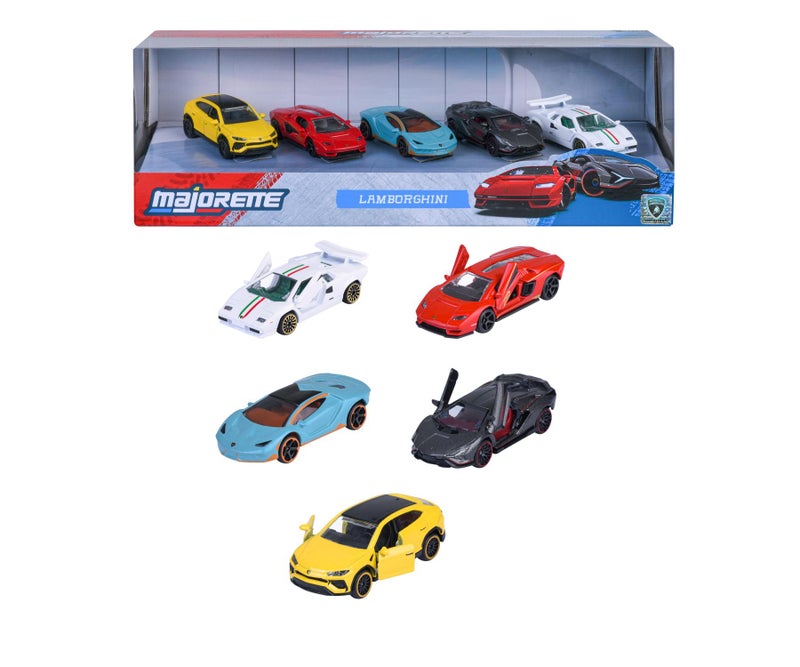 Majorette Lamborghini Die-Cast Toy Car Gift Set Pack of 5 – Official Licensed Mini Vehicles for Kids & Collectors - Image 1