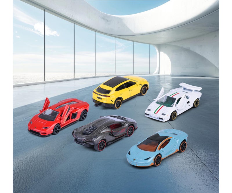 Majorette Lamborghini Die-Cast Toy Car Gift Set Pack of 5 – Official Licensed Mini Vehicles for Kids & Collectors - Image 5