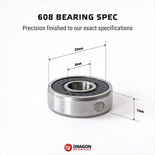 Fireball Dragon Roller Skate Bearings 16 Pack - High Performance Skate Rated Rollerblade Bearings - Dragon Roller Bearing Inline Skate Bearings, Guaranteed for Life (ONE Size, Race) - Image 3
