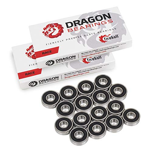 Fireball Dragon Roller Skate Bearings 16 Pack - High Performance Skate Rated Rollerblade Bearings - Dragon Roller Bearing Inline Skate Bearings, Guaranteed for Life (ONE Size, Race) - Image 1