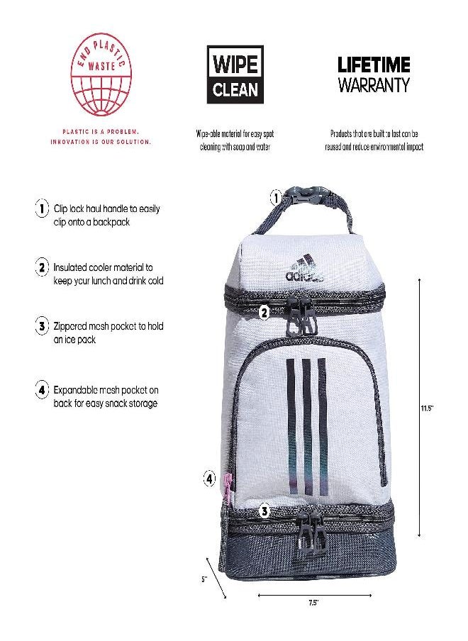 Adidas - Excel 2 Insulated Lunch Bag, Jersey White/Shadow Chrome/Onix Grey, One Size - Image 1