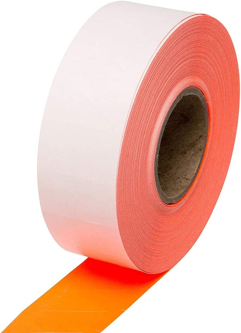 Veltec 2212 Fluorescent Red Pricing Labels for Garvey and Contact 22-6, 22-7, 22-8 Price Gun/Labelers, Free Ink Roller – 9 Rolls, 11,000 Labels with Security Slits - Image 3