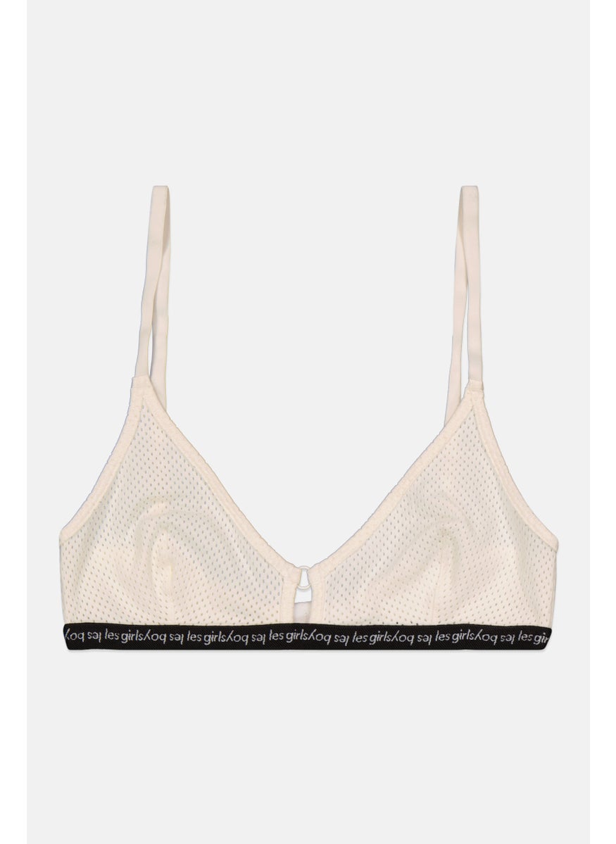 Les Girls Les Boys Women 1 Pc Eyelet Non-Padded Bra, Ivory  - Image 1
