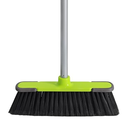 TrueYee Green Indoor Broom 54" Long Handle House Broom for Floor Cleaning Sweeping Broom for Kitchen, Garage, Lobby, Patio and Garden - Image 1