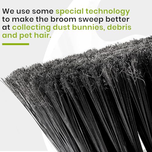 TrueYee Green Indoor Broom 54" Long Handle House Broom for Floor Cleaning Sweeping Broom for Kitchen, Garage, Lobby, Patio and Garden - Image 3