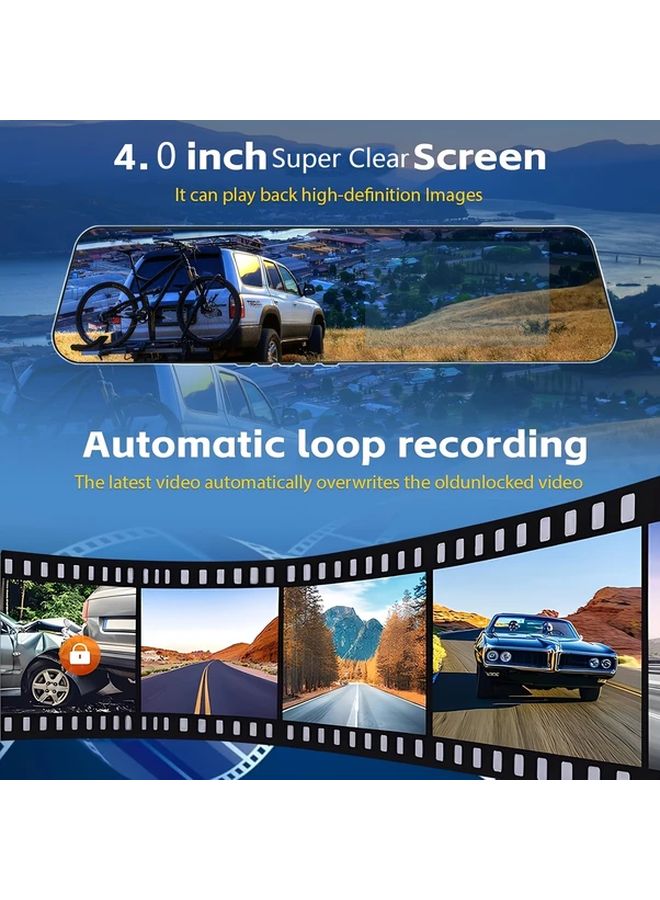 4 Inch Dash Cam 4MP HD 170 Degree Wide Angle IR Night Vision Loop Recording - Image 3