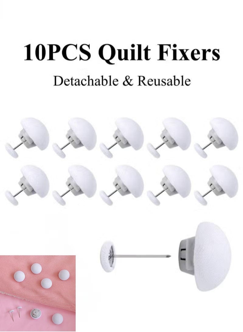 JIMATOR 10pcs Quilt Fixers Anti-Run Buckles with Invisible Non-Slip Safety Clips Reusable Detachable Bed Sheet Holders for Mattress Bedding Home Use - Image 1