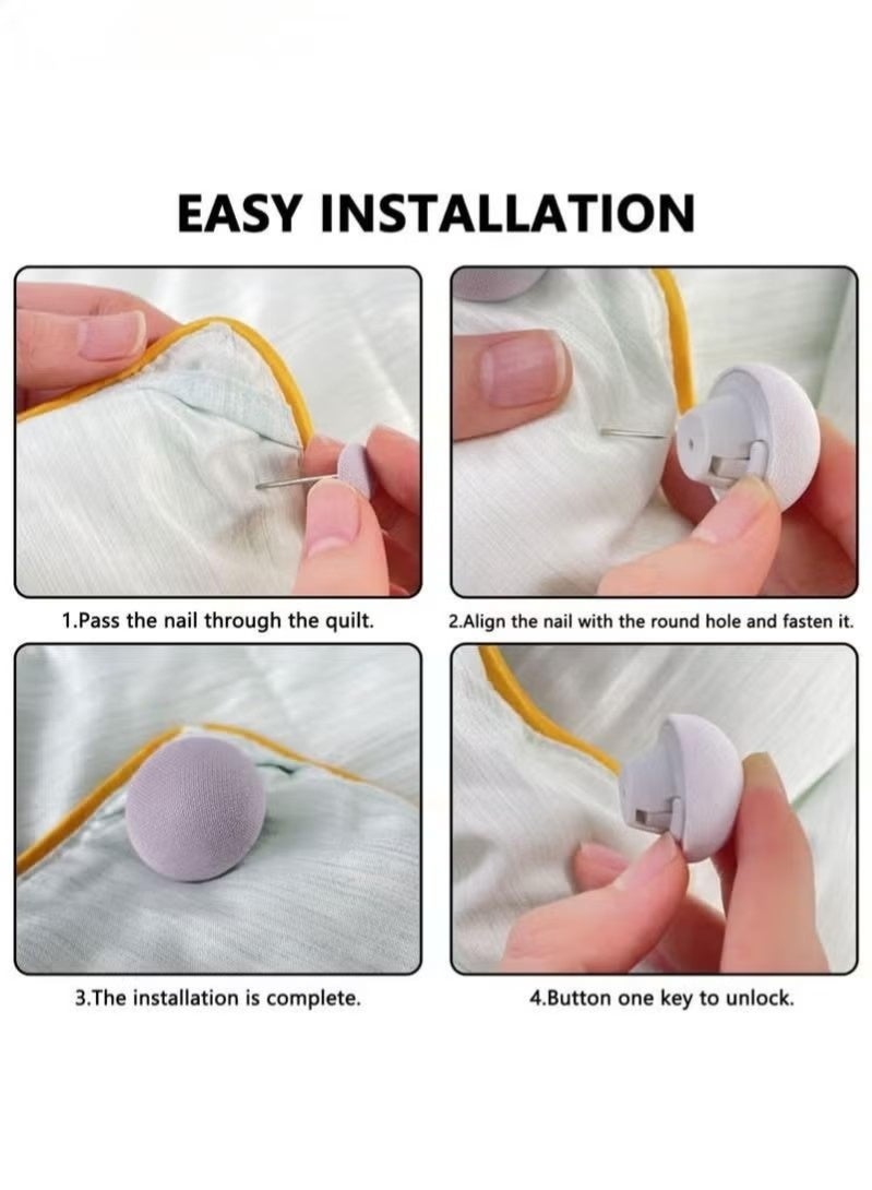JIMATOR 8pcs Quilt Fixers Anti-Run Buckles with Invisible Non-Slip Safety Clips Reusable Detachable Bed Sheet Holders for Mattress Bedding Home Use - Image 4