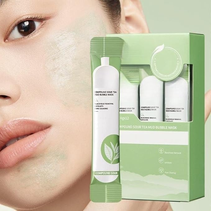KRYSNAS Green Tea Purifying Clay Mask 12Pcs Deep Cleansing Face Mask for Pores Oil Control Blackhead Remover Gentle Exfoliating Detoxifying Skincare for All Skin Types Men Women - Image 1