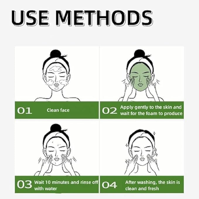 KRYSNAS Green Tea Purifying Clay Mask 12Pcs Deep Cleansing Face Mask for Pores Oil Control Blackhead Remover Gentle Exfoliating Detoxifying Skincare for All Skin Types Men Women - Image 4