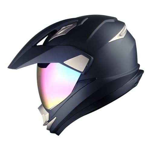 1Storm Dual Sport Helmet Motorcycle Full Face Motocross Off Road Bike Matt Black HGXP14A - Image 1