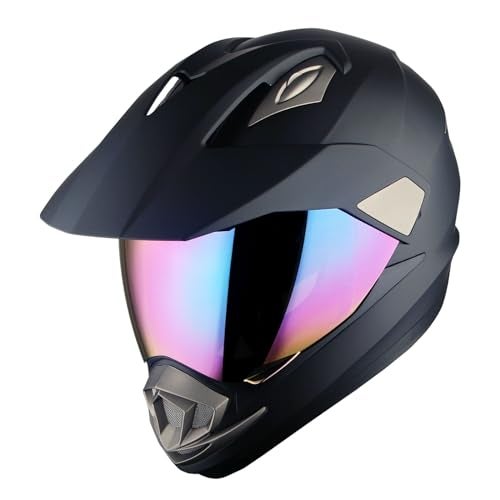1Storm Dual Sport Helmet Motorcycle Full Face Motocross Off Road Bike Matt Black HGXP14A - Image 2