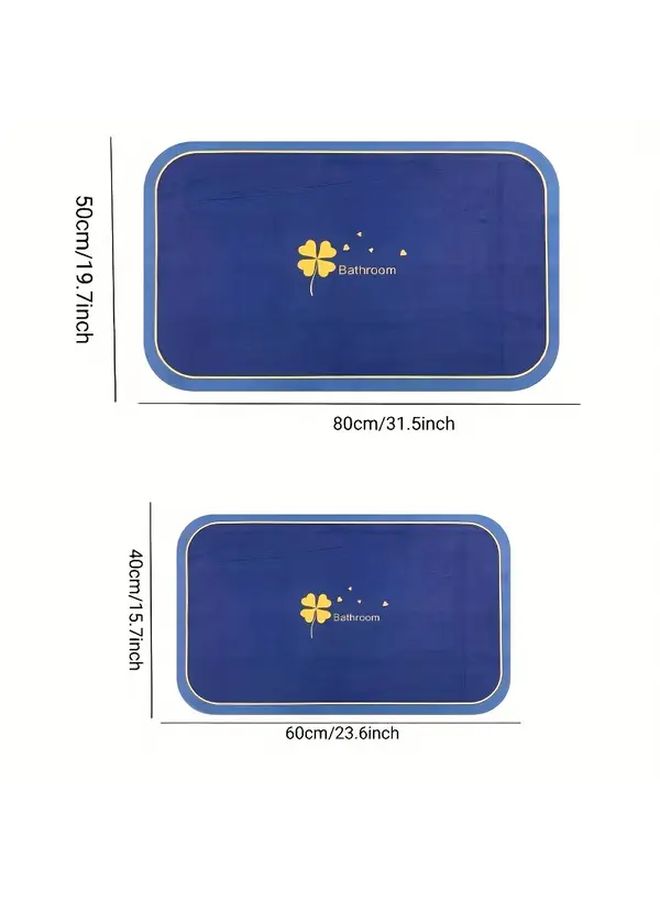 Non Slip Bath Mat 19.69x31.5inch Blue Suitable for Bathroom Kitchen Shower Bathtub Outdoor Door Mat Home Decor Carpet - Image 2