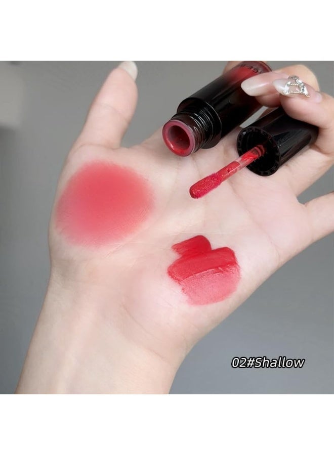 Gege Bear Velvet Semi-Matte Lip Gloss | Long-Lasting Moisturizing Liquid Lipstick | Including Shades Rose, Peach, Nude Apricot & Brown | Lip & Cheek Two-Purpose Tint | Korean Style Makeup | Buildable Lightweight Color with a Blurring Soft-Fog Effect (02# Shallow, 2.5g) - Image 3