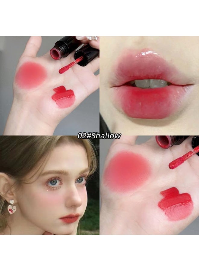 Gege Bear Velvet Semi-Matte Lip Gloss | Long-Lasting Moisturizing Liquid Lipstick | Including Shades Rose, Peach, Nude Apricot & Brown | Lip & Cheek Two-Purpose Tint | Korean Style Makeup | Buildable Lightweight Color with a Blurring Soft-Fog Effect (02# Shallow, 2.5g) - Image 2