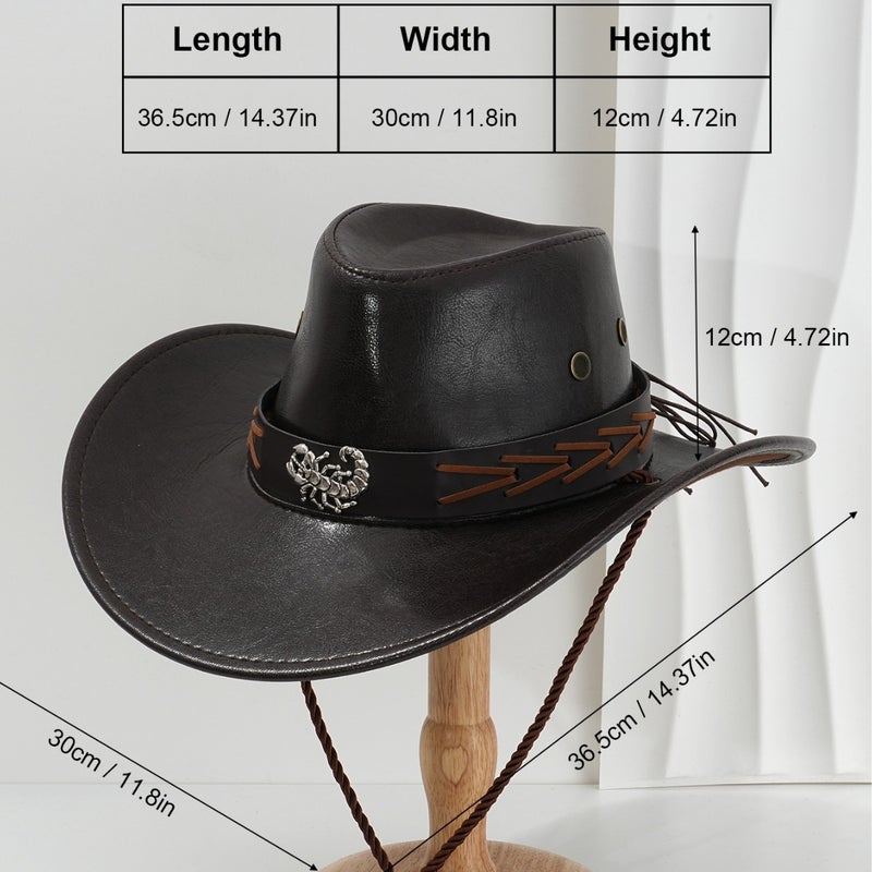 Unisex French Pu Leather Denim Hat Unique Metal Scorpion Woven Rope Belt Accessories For Competitive Activities - Image 4