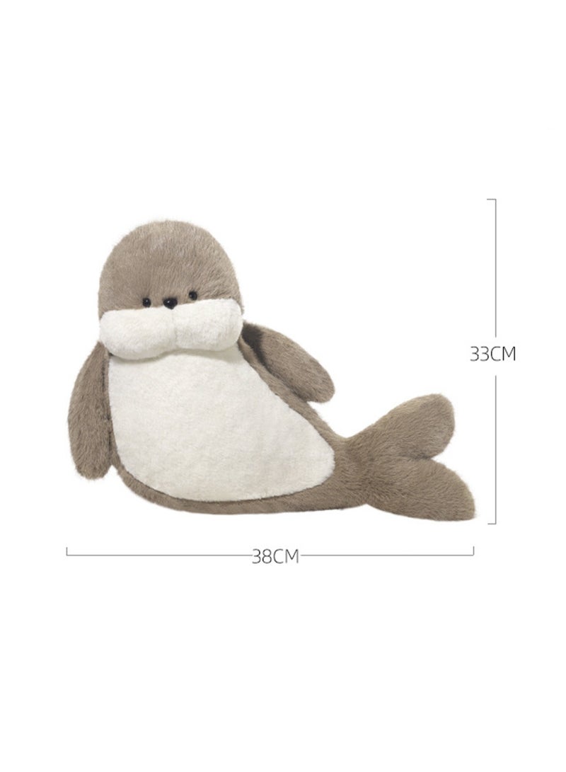 38*33cm Cm Cute Plush Toy, Seal Plush Toy Cute Super Soft Doll Cute Sleeping Pillow Doll Doll Birthday Gift (Seal Pillow) - Image 2