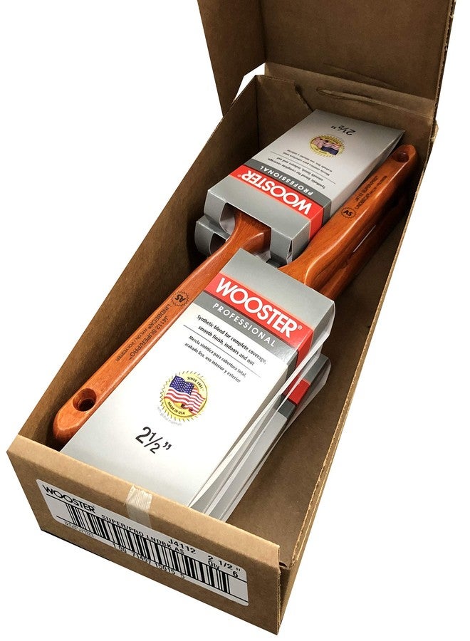 Wooster Brush J4112 Super/Pro Linbeck 2.5 inch Angle Sash Paint Brush - Pack of 6 - Image 1