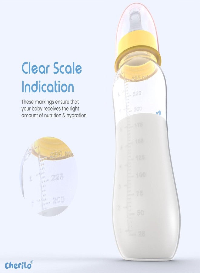 Cherilo Feeding Bottle for New Born | 250ml Anti-Colic Slim Neck BPA-Free Design Baby Feeder Bottle Upto 3 Years | Lovely Cat Style with Soft Silicone Nipple & Leak-Resistant Cap - Image 2