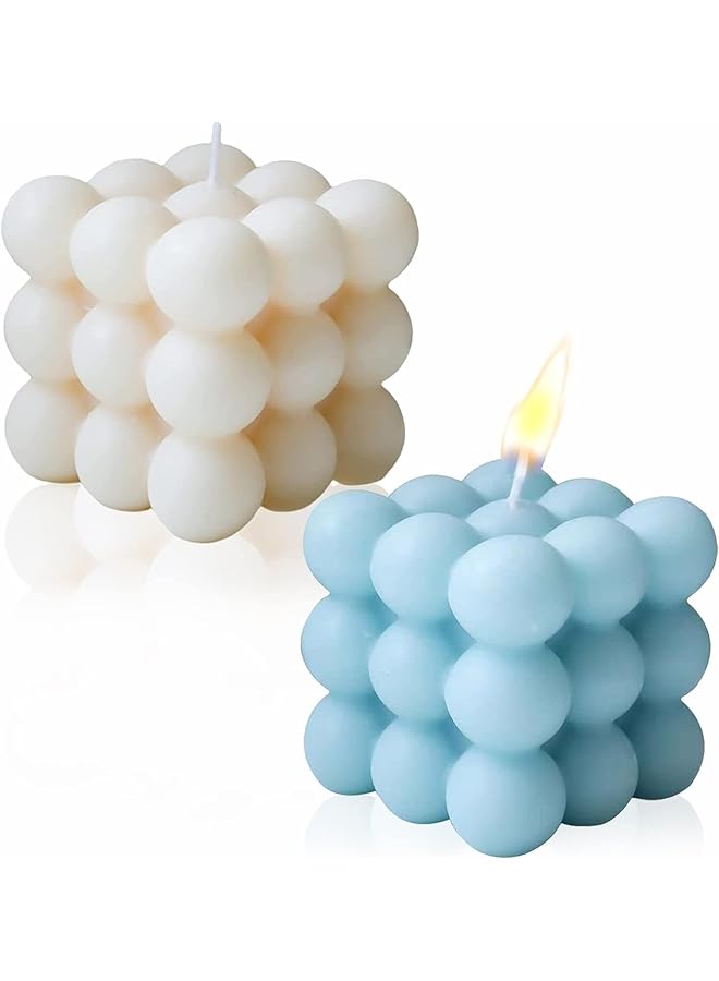 Green Tiger 2 Pieces Bubble Candle - Cube Soy Wax Candles, Hand Poured Scented Candle, Cute Wax Candles Home Decor and Gifting - Image 1