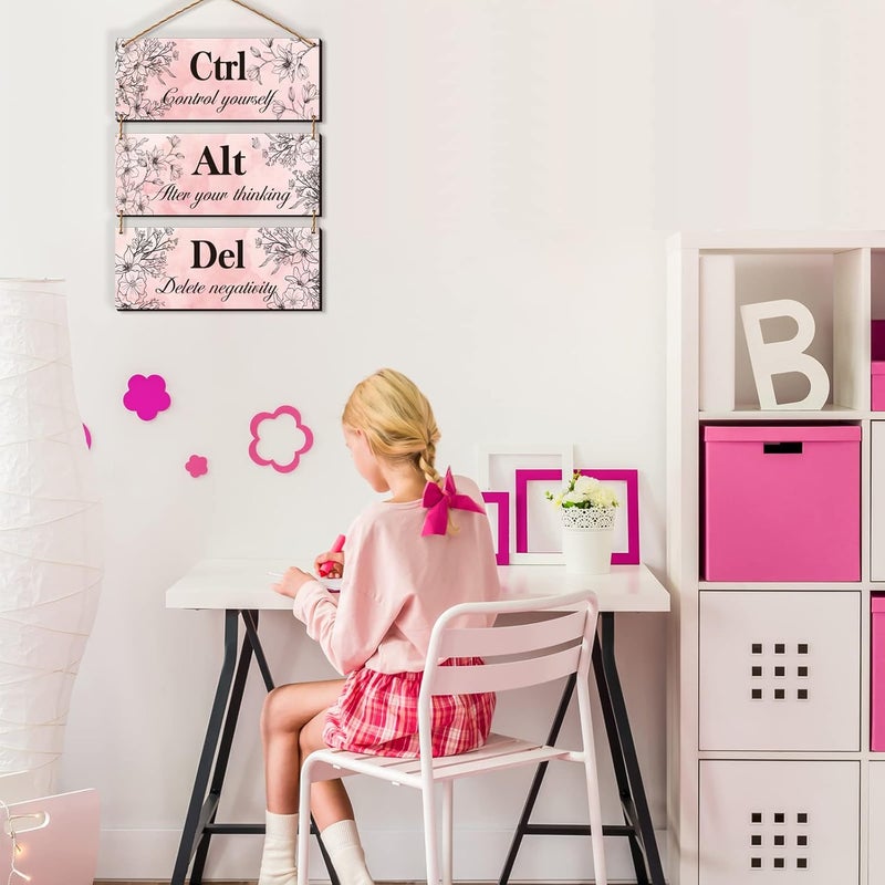 ZINYAZHE 3 Pieces Pink Wall Decor for Girl Room - Image 4