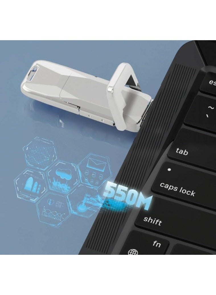 انسجام ذاكرة فلاش USB 4 في 1 من النوع C بسعة 2 تيرابايت، تدعم USB 3.0، متوافقة مع الهواتف الذكية/أجهزة ماك بوك/أجهزة الكمبيوتر/الأجهزة اللوحية، لحفظ الصور/الفيديوهات/المستندات. - Image 3