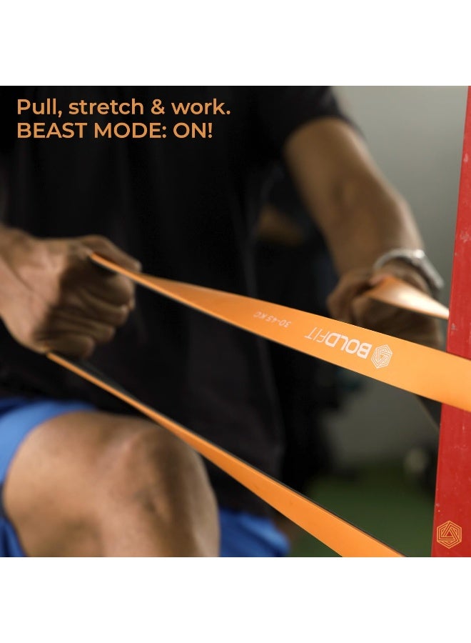 BOLDFIT أشرطة مقاومة مطاطية طبيعية ممتازة للتمارين الرياضية بلونين - شريط مقاومة ثقيل ممتاز للتمدد، السحب، تمارين المنزل - أزرق (5-10 كجم مقاومة) - Image 5