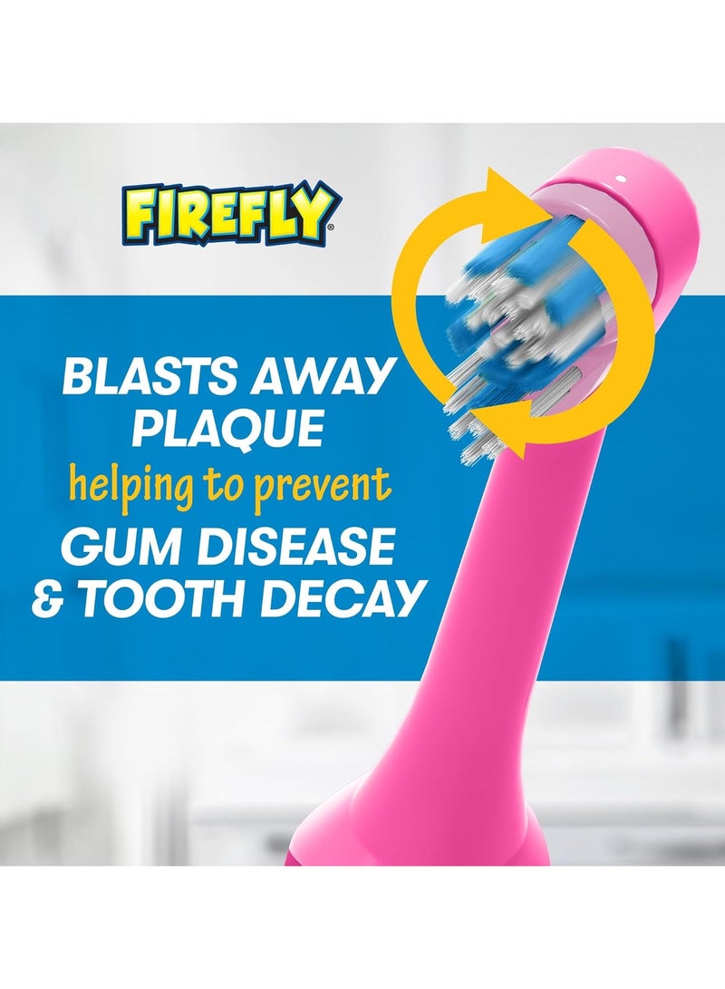 فايرفلاي فرشاة أسنان باربي فايرفلاي كلين آند بروتيكت مع غطاء مضاد للبكتيريا، شعيرات ناعمة، مزودة ببطارية، مناسبة للأعمار من 3 سنوات فما فوق - Image 2