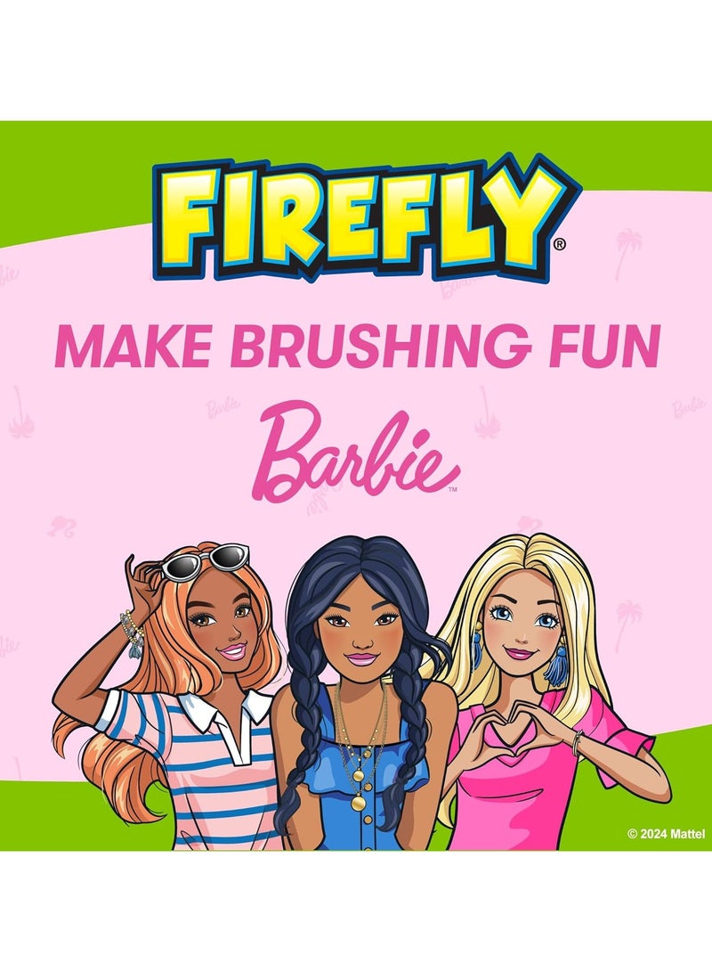فايرفلاي فرشاة أسنان باربي فايرفلاي كلين آند بروتيكت مع غطاء مضاد للبكتيريا، شعيرات ناعمة، مزودة ببطارية، مناسبة للأعمار من 3 سنوات فما فوق - Image 4