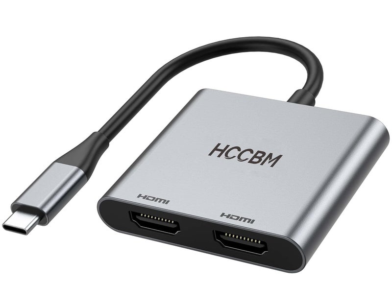 HCCBM USB C to Dual HDMI Adapter, Dual Monitors Adapter USB C Hub with 2 HDMI Docking Station 4K @60hz for Laptop HP Dell Surface Thinkpad… - Image 1