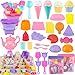 REZUCREY Collapsible Beach Toys for Toddlers Sand Bucket and Shovels Set Ice Cream Tea Set Travel Sand Toys for Beach Mesh Bag Castle Essentials Toy for Toddlers Kids Boys Girls Age 310 - Image 2