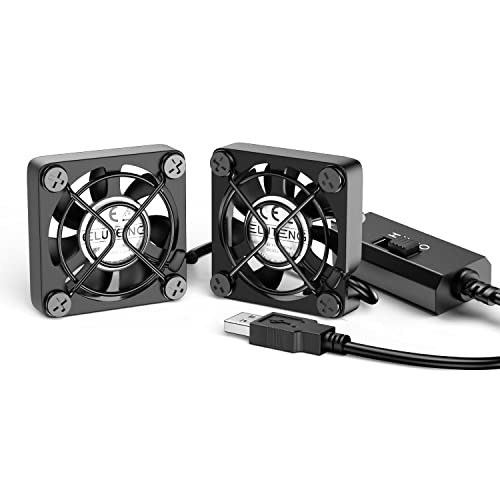 ELUTENG Dual 40mm USB Fan with 3 Speeds Adjustable 5V PC Fan Max 5500RPM 40mm * 40mm * 25mm Mini Case Fan Quiet Computer Fan Compatible for PC, TV Box, Router, Xbox, PlayStation - Image 1