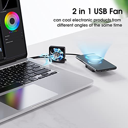 ELUTENG Dual 40mm USB Fan with 3 Speeds Adjustable 5V PC Fan Max 5500RPM 40mm * 40mm * 25mm Mini Case Fan Quiet Computer Fan Compatible for PC, TV Box, Router, Xbox, PlayStation - Image 3