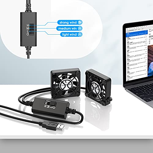 ELUTENG Dual 40mm USB Fan with 3 Speeds Adjustable 5V PC Fan Max 5500RPM 40mm * 40mm * 25mm Mini Case Fan Quiet Computer Fan Compatible for PC, TV Box, Router, Xbox, PlayStation - Image 4
