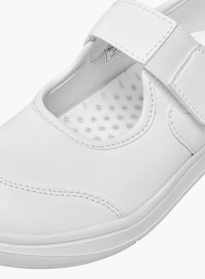 Dash WHITE Girls Hook & Loop Closure Mary Jane School Sports Shoes for Women | Best Price UAE