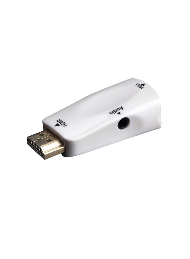 NIBEMINENT HDMI Male To VGA Female Converter Box With Audio Cable 51x22x14millimeter White - Image 3