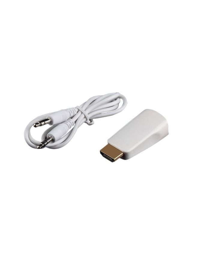 NIBEMINENT HDMI Male To VGA Female Converter Box With Audio Cable 51x22x14millimeter White - Image 4
