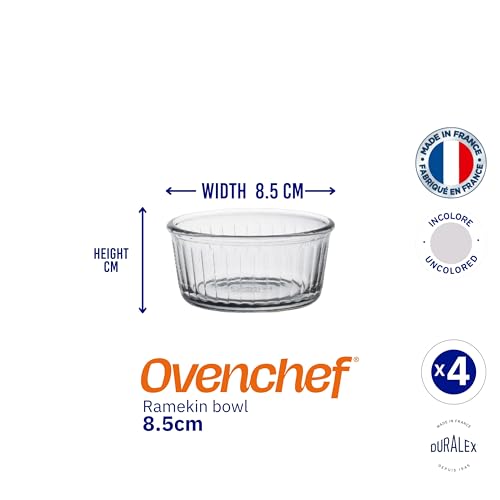 Duralex Ovenchef Clear Ramekin 8.5 cm 4 Pcs 130 ML (6008AC), Transparent, Medium - Image 4