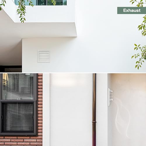 Vent Systems غطاء تهوية 4 بوصة (7.5 بوصة × 7.5 بوصة) - أبيض - غطاء تهوية مجفف - غطاء مجرى هواء مجفف ذو شفرات - غطاء قمة تهوية - شبكة هواء عادم بلاستيكية أحادية الاتجاه - Image 5