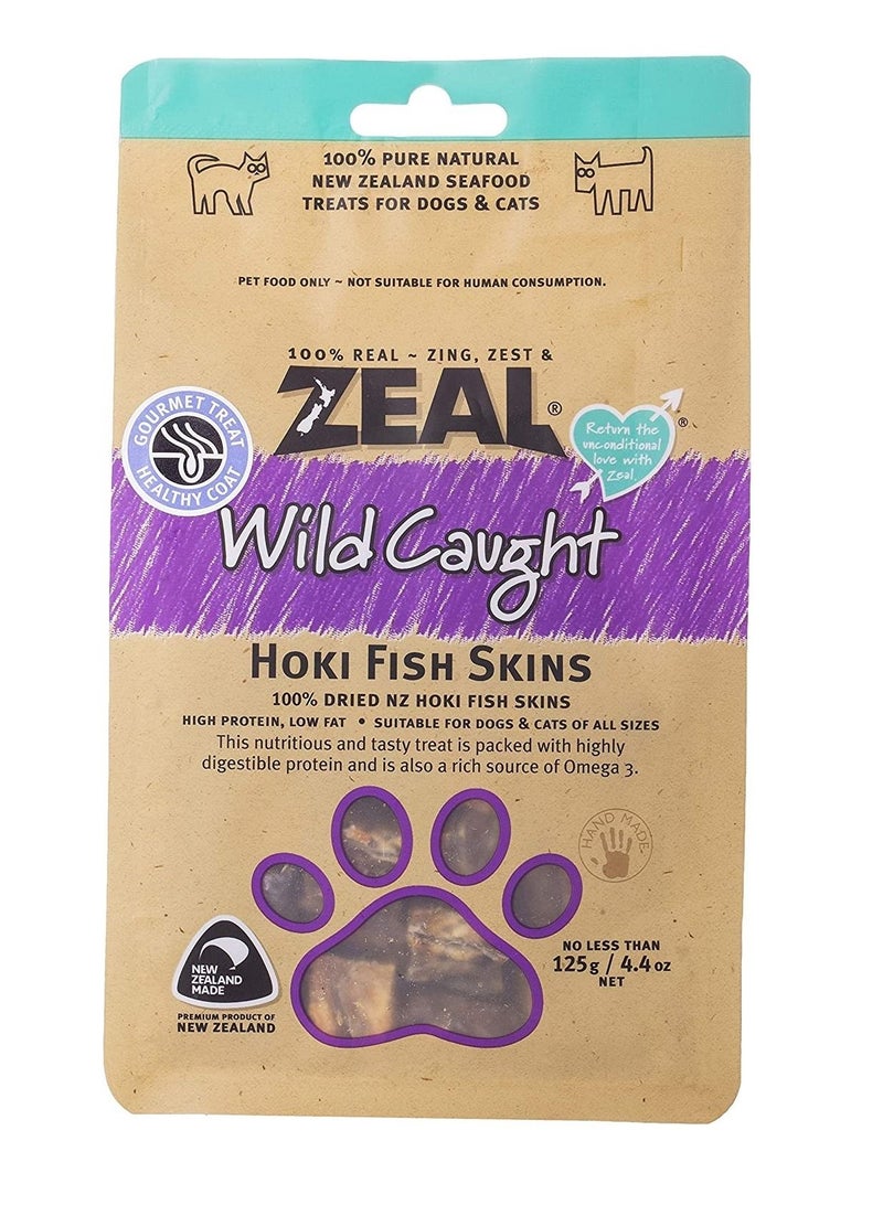 zeal Free Range Naturals Hoki Fish Skins Dog Treats 125g - Image 1