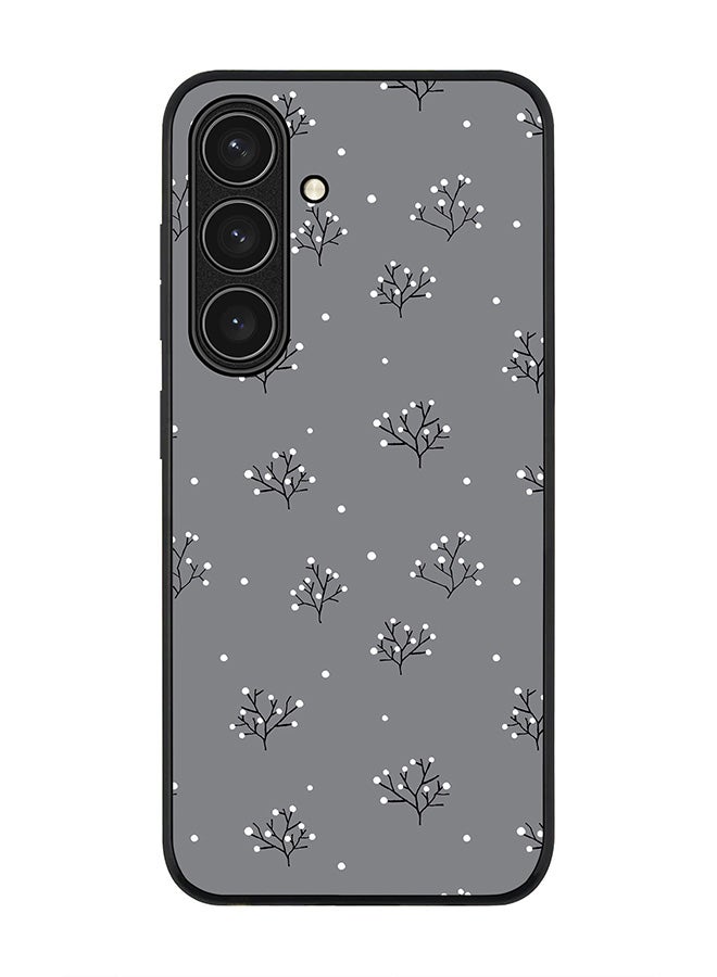 Stylizedd Rugged Black edge case for Samsung Galaxy S24 FE, Slim fit Soft Case Flexible Rubber Edges Anti Drop TPU Gel Thin Cover -  Winter Splinter - Image 1