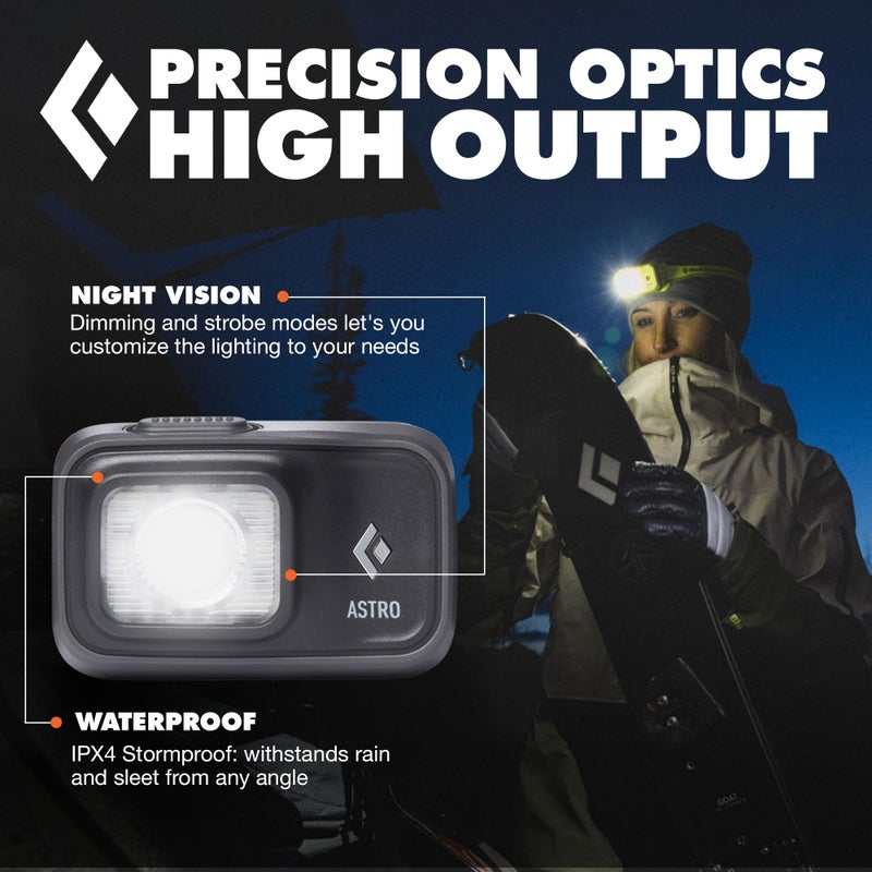 BLACK DIAMOND Astro 300 Headlamp | 300 Lumens Brightness | 3X AAA Battery Operated (Included) | Compact & Lightweight | Graphite - Image 4
