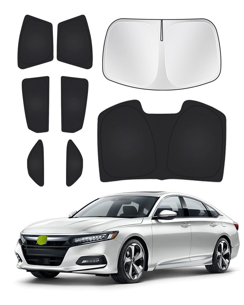 Canvcle Windshield Sunshades for Honda Accord 20182022 Side Rear Window Shade Cover Set Window Sun Visor Blocker Privacy Protection Keep Vehicle Cool Black 8PCS