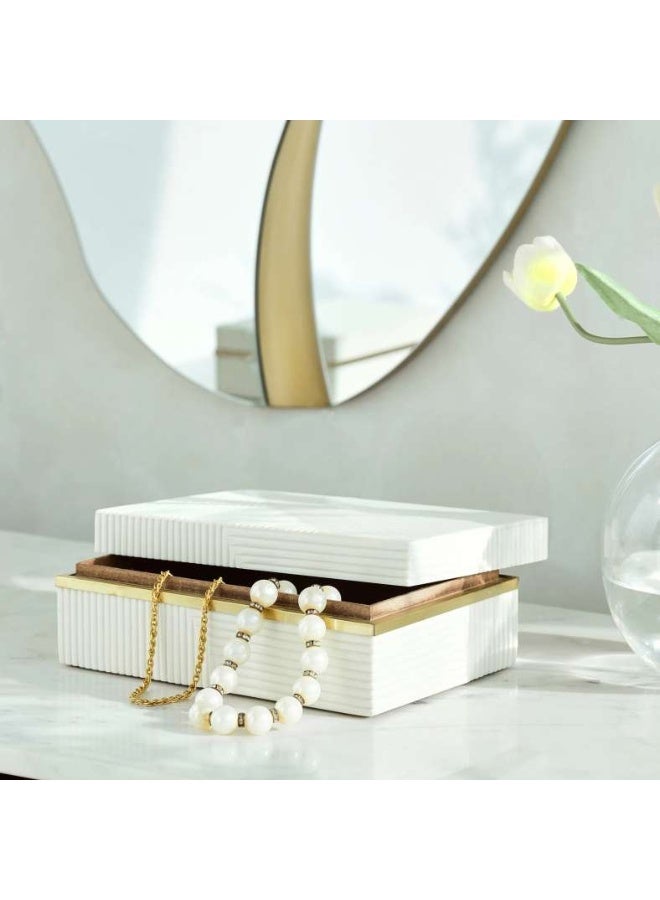 Pan Home Sansa Resin Decor Box - White - Image 1