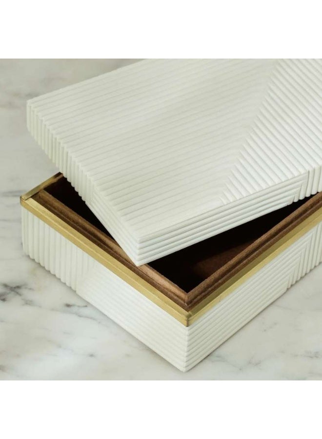 Pan Home Sansa Resin Decor Box - White - Image 3