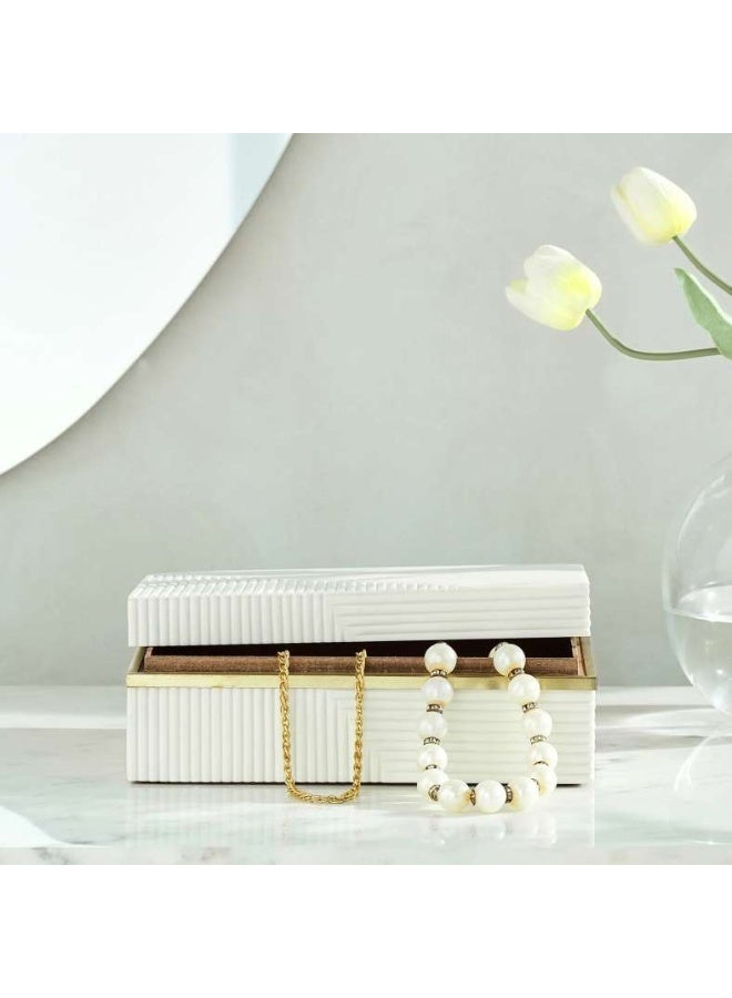 Pan Home Sansa Resin Decor Box - White - Image 2