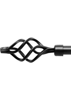 AL WADI FURNITURE Roman Pole Style Heavy Duty Luxury Extendable Curtain Rod, Metal Single Rod Finials Decorative End Window Treatment Rod Drapery Rod (BLACK, 200 – 400 cm)  - Image 4